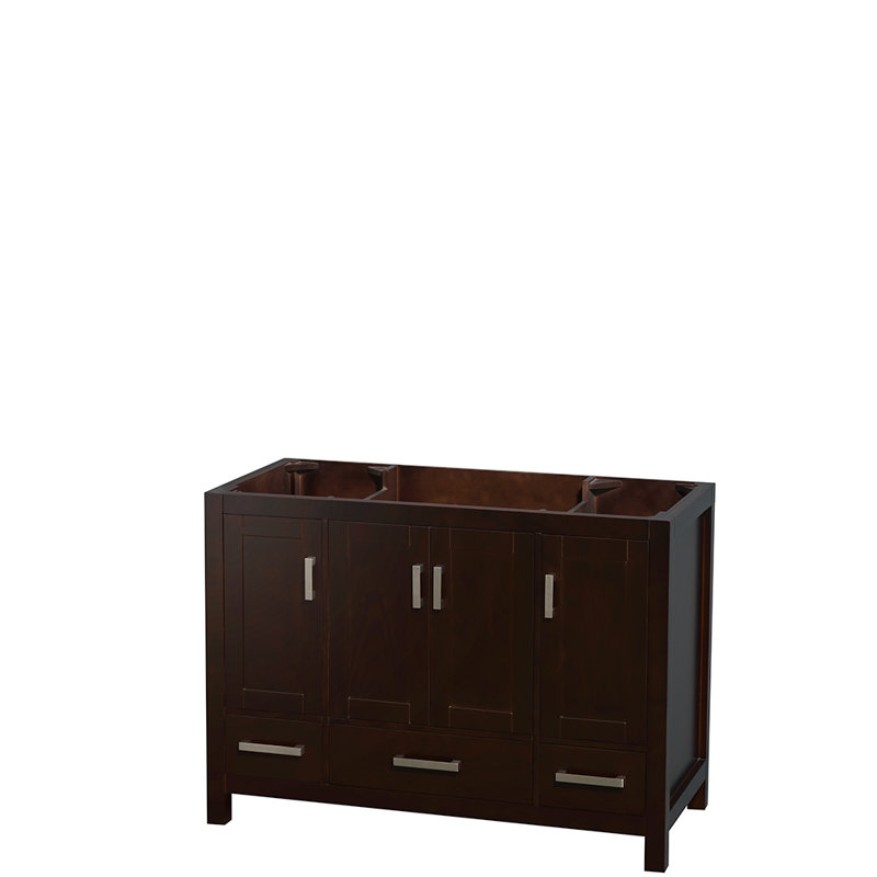 Sheffield 48'' Single Bathroom Vanity with Stone Top with Mirror, White Carrara Marble