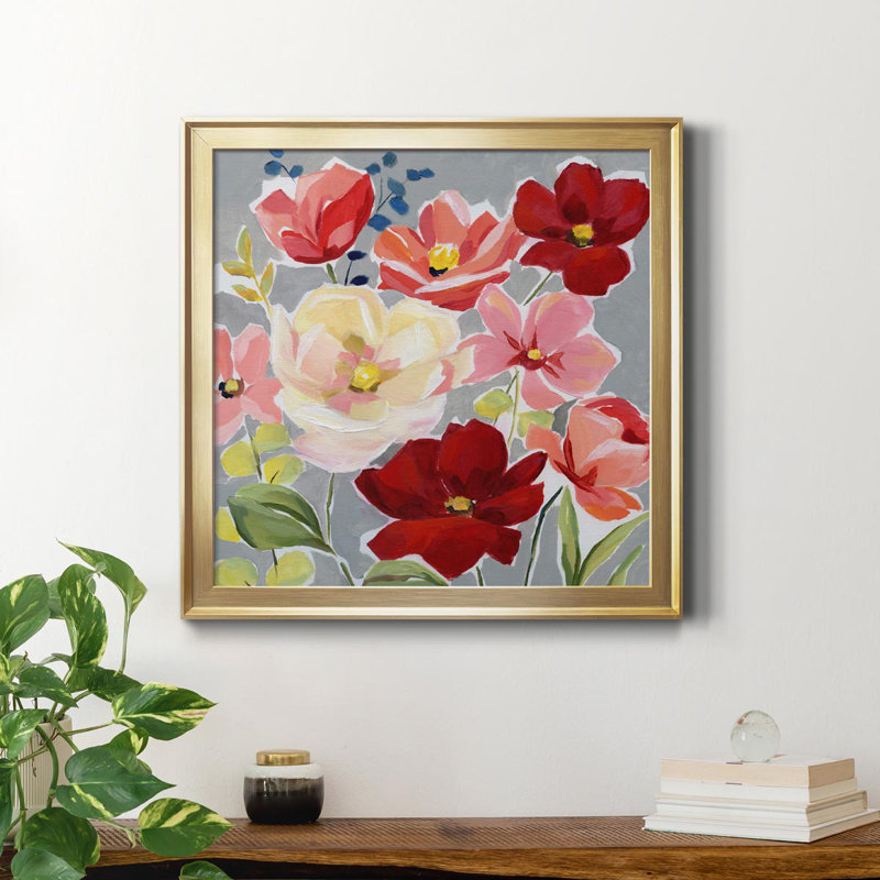 Modern Garden I - Peinture sur toile encadrée, Cadre doré, H 34,5 po x l 34,5 po x P 1,5 po
