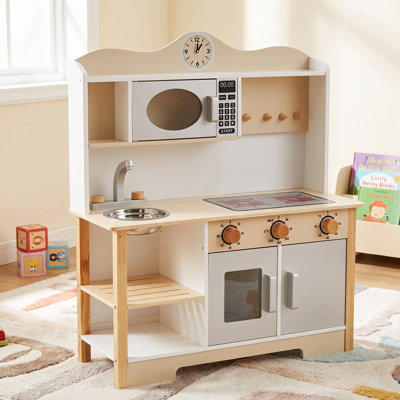 Large Preschool Kitchen Playset For Kids, Pretend Play Kitchen, Retro Style Toy Kitchen, Large Play Kitchen, Realistic Toddler Kitchen Set