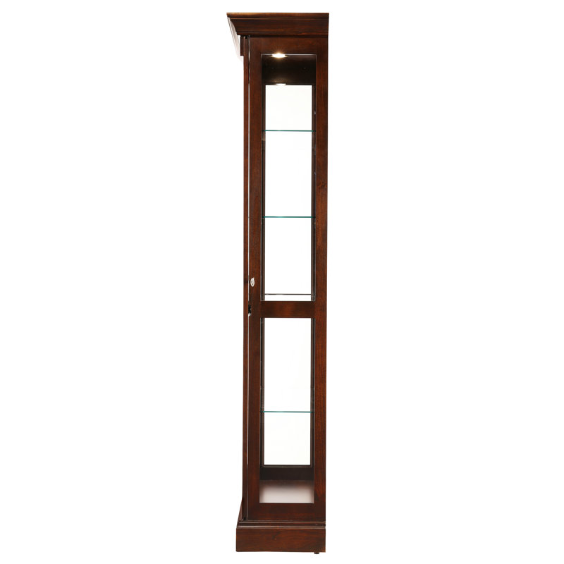Hampton Cherry Lighted Glass Curio Cabinet