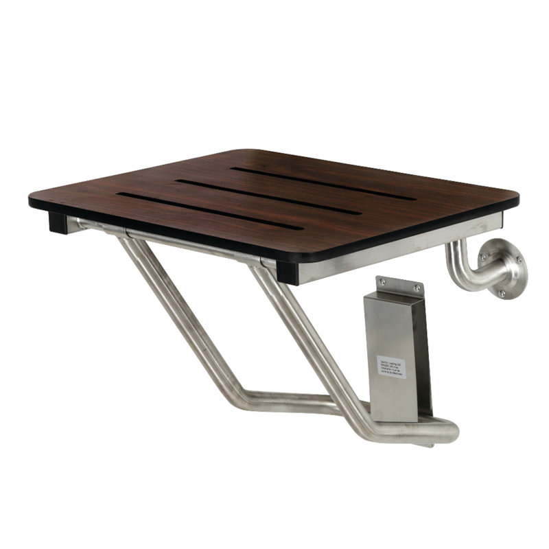 Siège de douche mural en laiton 18 po ADAscape Kingston, Brushed Stainless Steel