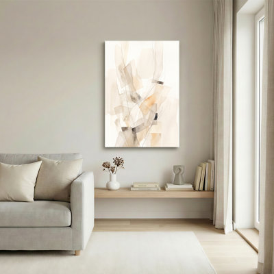 Toile abstraite beige et grise