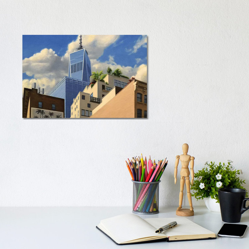 Tribeca Rooftops by Nick Savides - Wrapped Canvas Painting, 20.32cm H x 30.48cm W x 1.91cm D