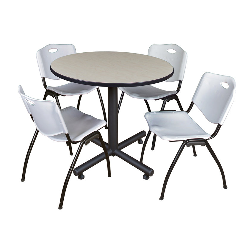 Table de salle de repos Nicklo, Érable, Gris, 29" H x 36" L x 36" D