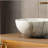 14'' Bathroom Sink, Bowl Vessel Ceramic Sink With Stone Pattern Without Faucet, NO Cabinet, Matte White