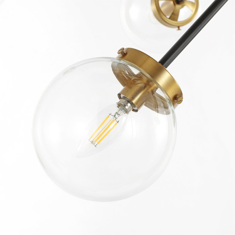 Lustre sphérique spoutnik 12 lumières Arisai Andreau, Noir, Transparent