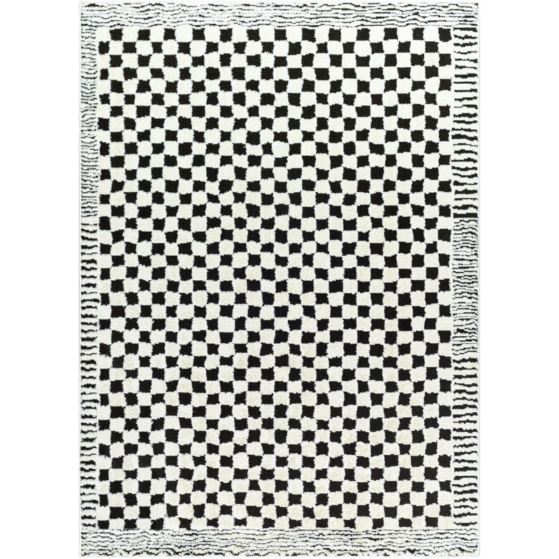 Aryas Checkered Indoor Rug, Rectangle 6'7" x 9'