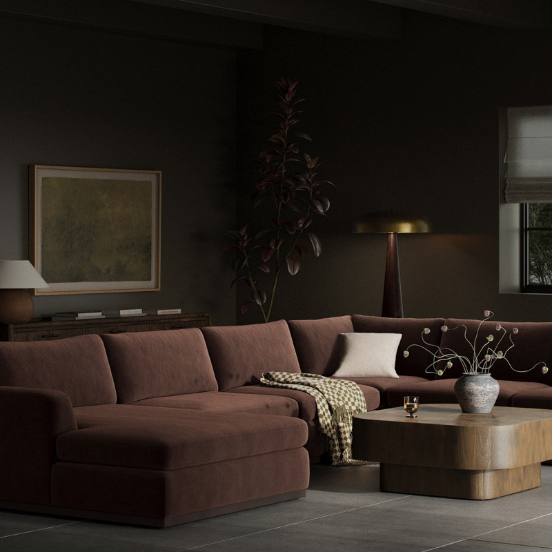 Canapé modulaire 4PC Tabor Tabor, Mélange de coton et de cacao Surrey, Orienté vers la gauche
