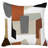 18" x 18" Orange and Ivory Geometric Polyester Zippered Pillow Cover