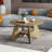 31.5" Circle Coffee Table for Living Room, 2-Tier Wood Accent Center Table with Open Storage-419119753