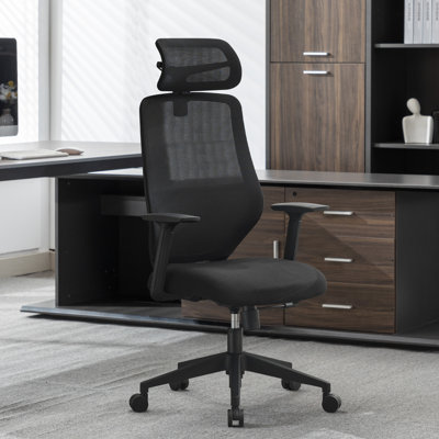 Nathania Ergonomic Mesh Task Chair with Adjustable Headrest Office Chair by Inbox Zero