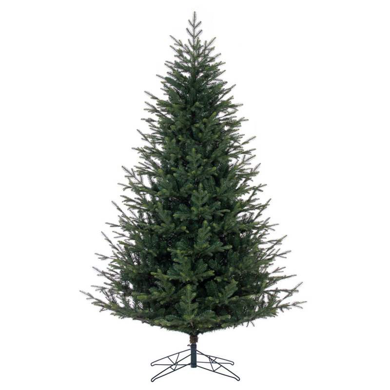 Vickerman 9' x 63" Orchard Fraser Fir Artificial UnLit Christmas Tree with 4651 Realistic Blend of PE/PVC Tips, Metal Hinged Branches, Folding Metal Tree Stand