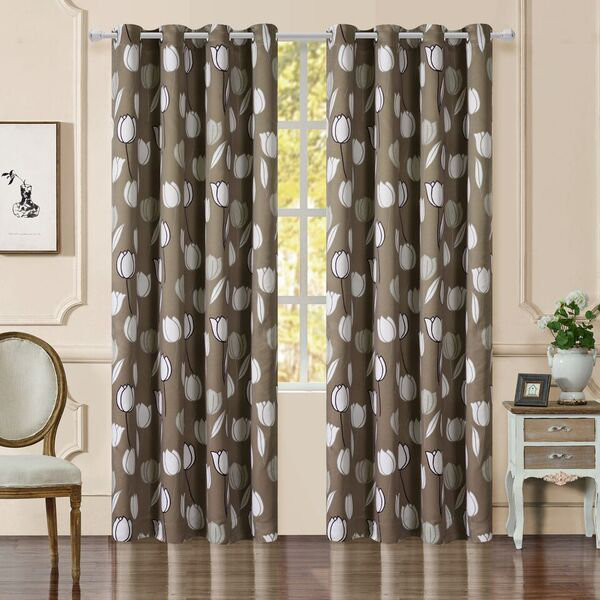Spring Room Darkening Curtain Single Panel, Taupe, 54" W x 84" L