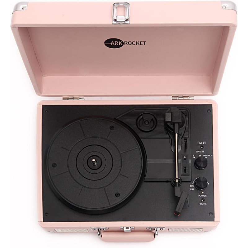 Valise tourne-disque Bluetooth à 3 vitesses avec haut-parleurs intégrés Arkrocket Curiosity