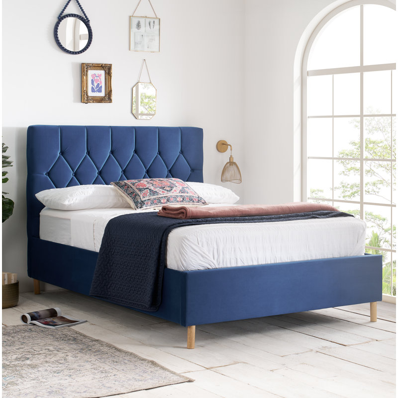Disney Occasional Chairs Upholstered Ottoman Bed, Blue, Double (4'6)