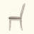 Set Of 2 Dining Chairs With Slat Back, Tan Fabric And Cream Finish