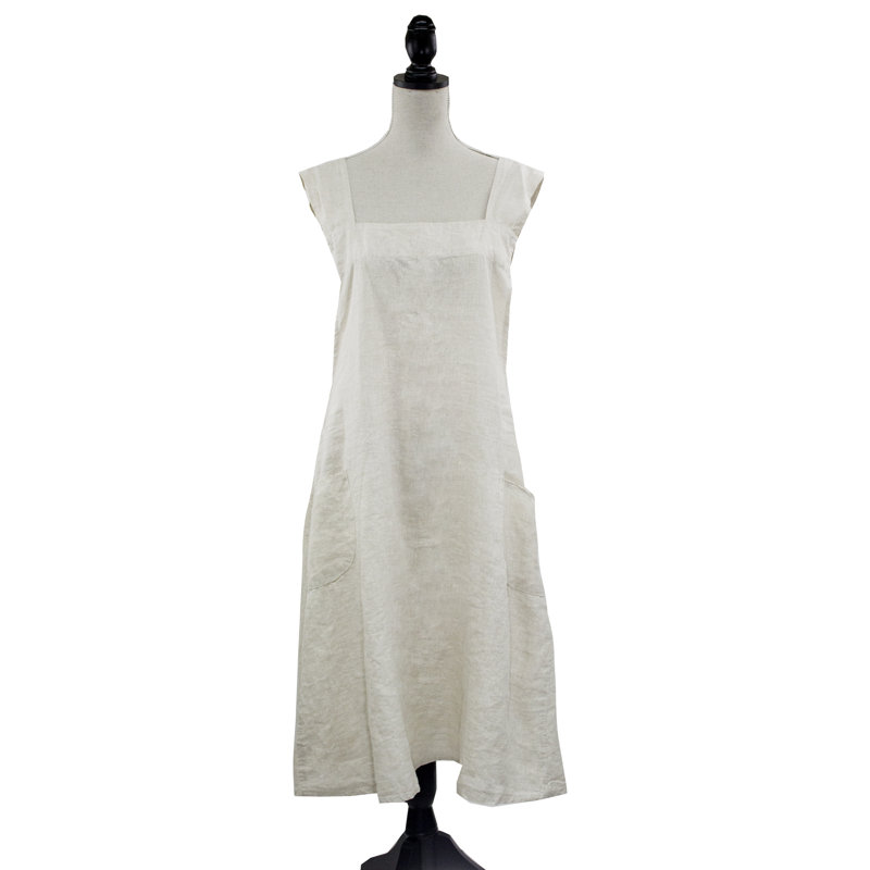 Solid Colour Linen Bib Apron