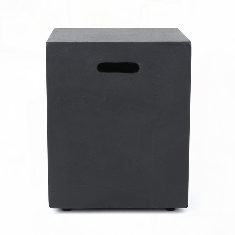Outdoor Magnesium Oxide End Table,Side Table, Dark Gray