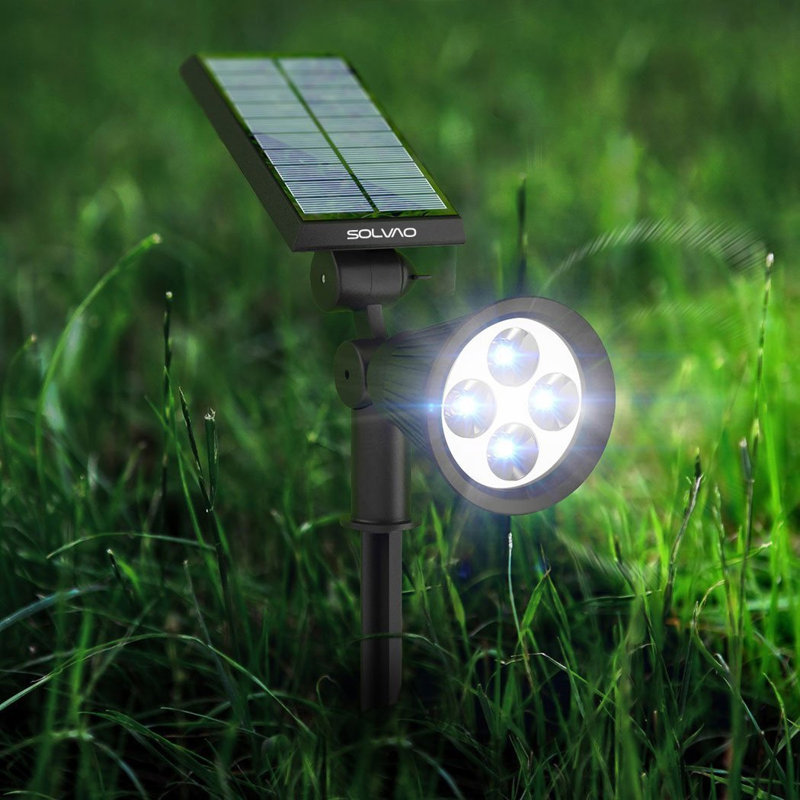 Solar Powered Integrated LED Outdoor Pathway Lamp with Dusk to Dawn Sensor