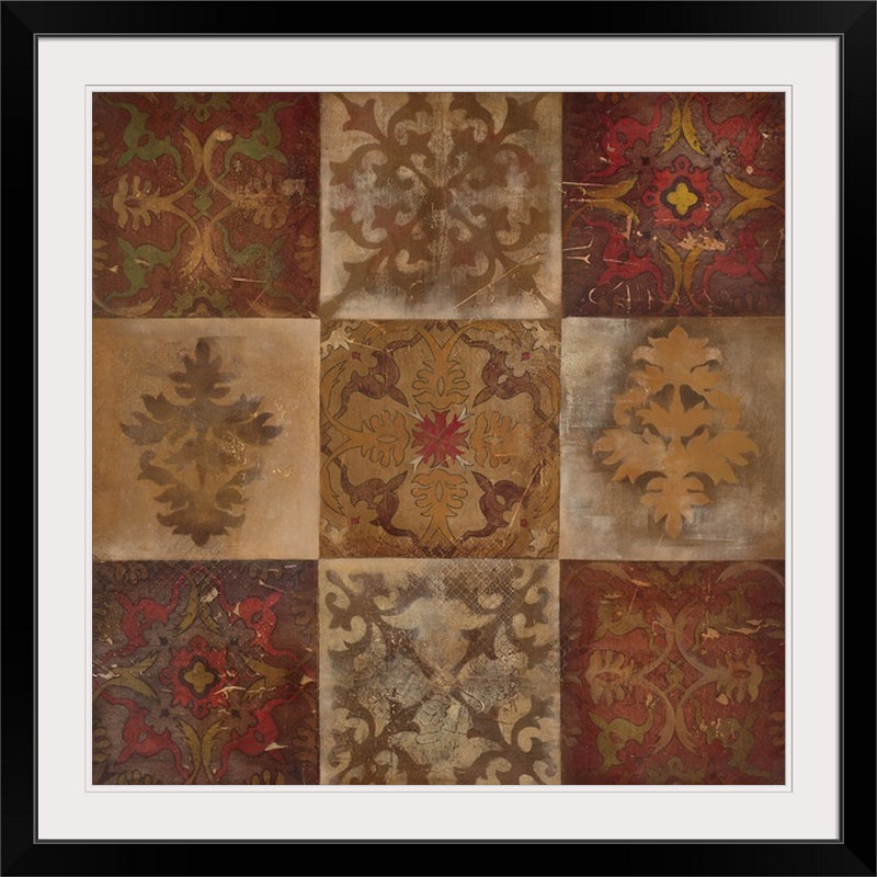 «Barcelona Tiles I» par Silvia Vassileva - reproduction, H 30 po x l 30 po x P 1,5 po, Toile