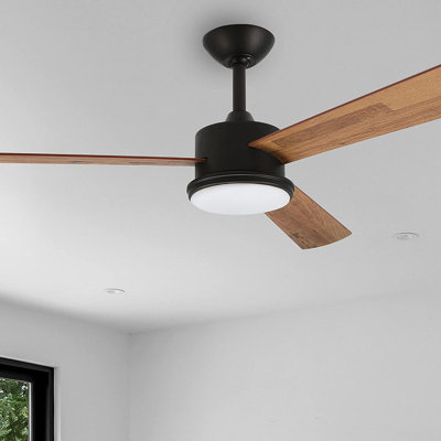 Ventilateur de plafond standard à DEL à 3 pales de 52 po avec télécommande et ensemble d'éclairage Magdirline inclus