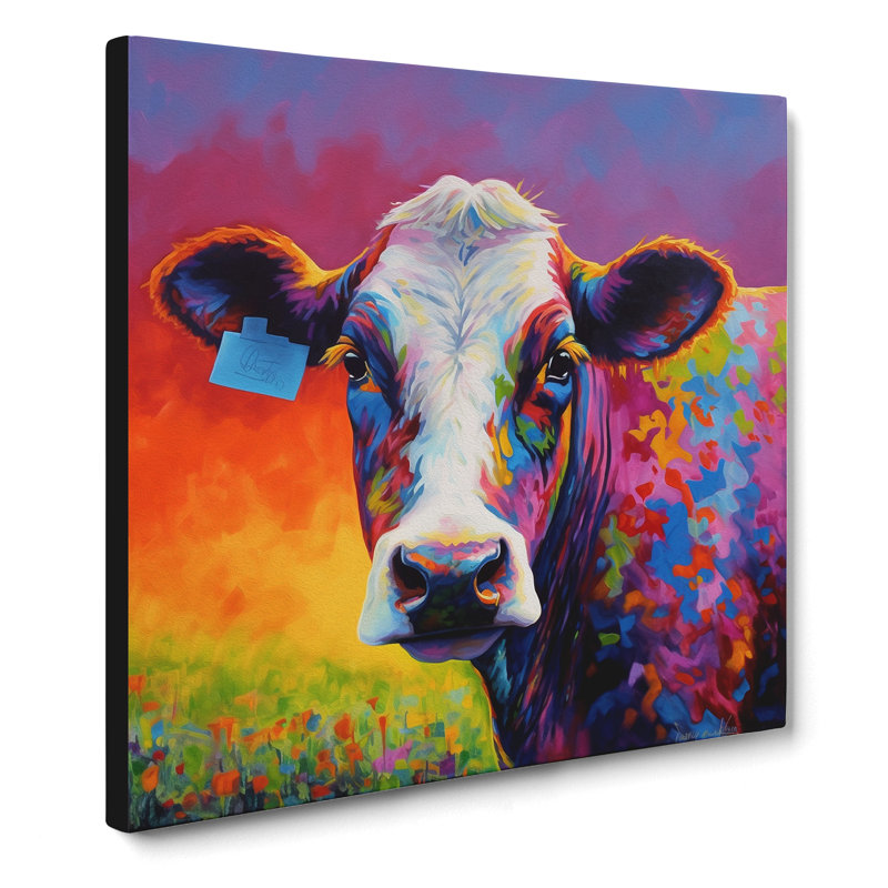 Cow Colour Field Painting No.3 - Print, 35cm H x 35cm W x 3cm D