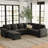 Shavera 6 - Piece Velvet Sectional Sofa L Shaped Modular Couch Living room Corner Sofa with Storage Ottoman-1981775661