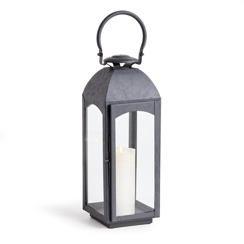 Furlane Lantern, Gray, 20.5" H x 7.75" W x 7.75" D