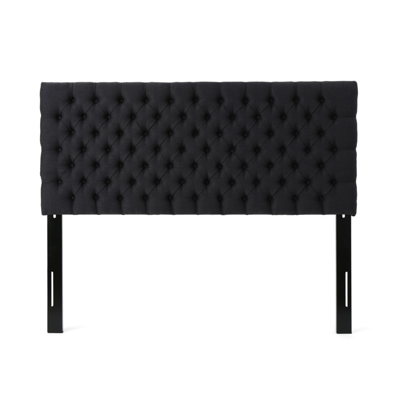 Upholstered Headboard In Charcoal Grey For Queen Size Bed, Contemporary Bed Grey, Fully Upholstered, Modern Design