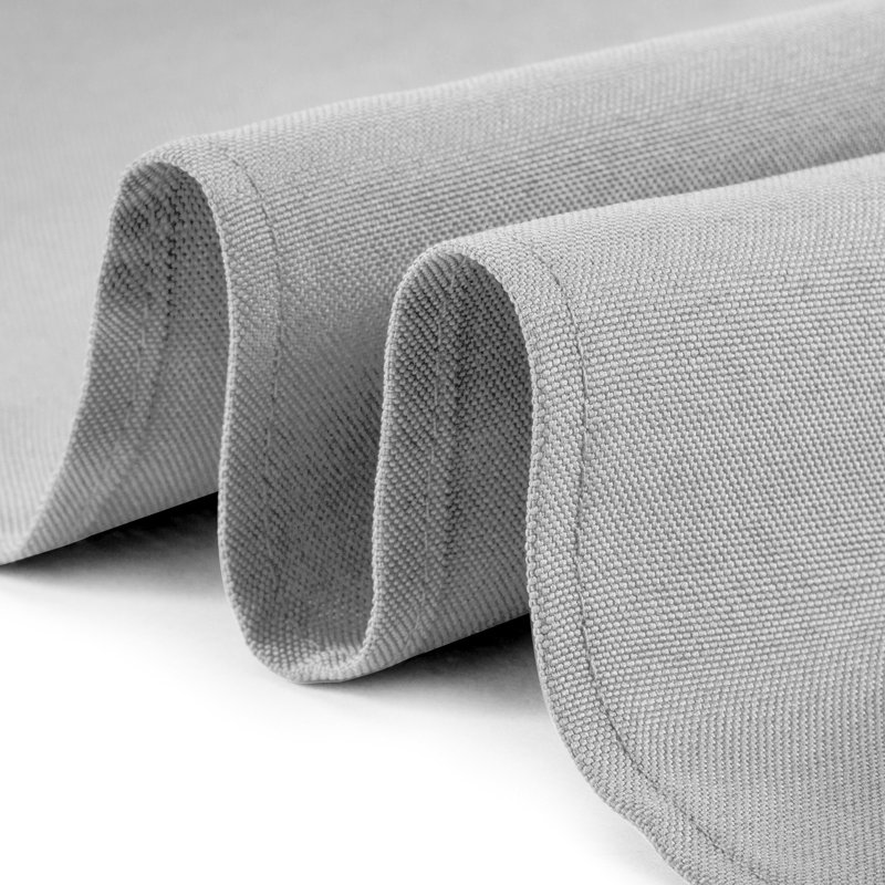 Silver Stain-Resistant Rectangular Polyester Tablecloth for Weddings