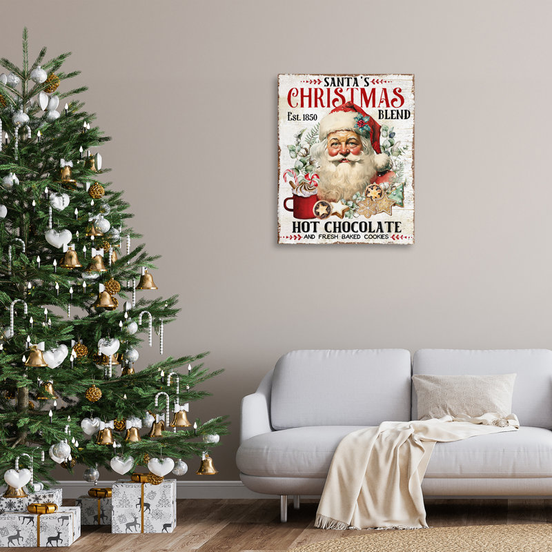 Art mural sur toile Santa's Christmas Blend par Creatif Belle, H 40 po x l 30 po