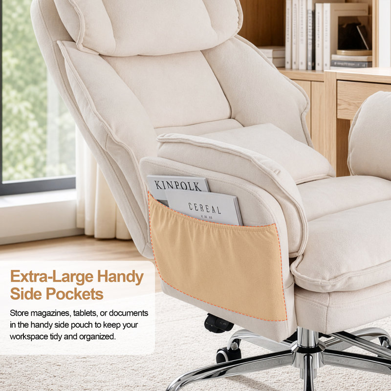 Fauteuil de bureau Chenille Criss Cross, Beige