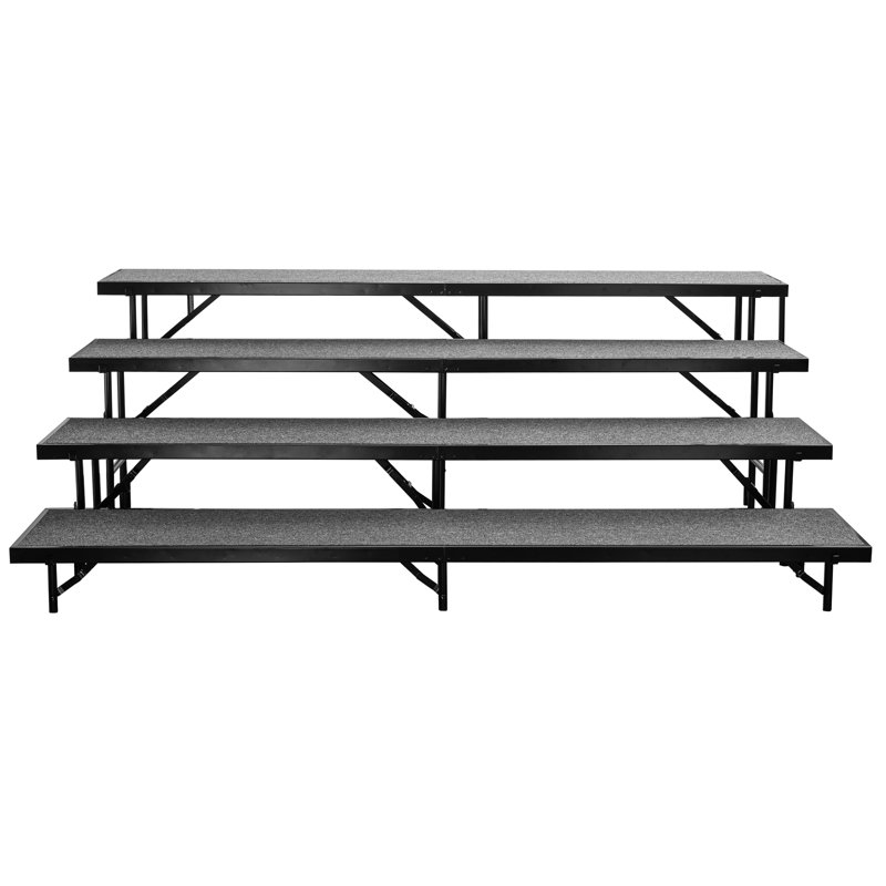 Ensemble de rehausse chorale droite en tapis, H 32 po x l 72 po x P 78 po, Noir