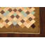 Tapis bleu / brun en laine noué à la main de conception unique 3 pi 2 po x 4 pi 7 po New Age