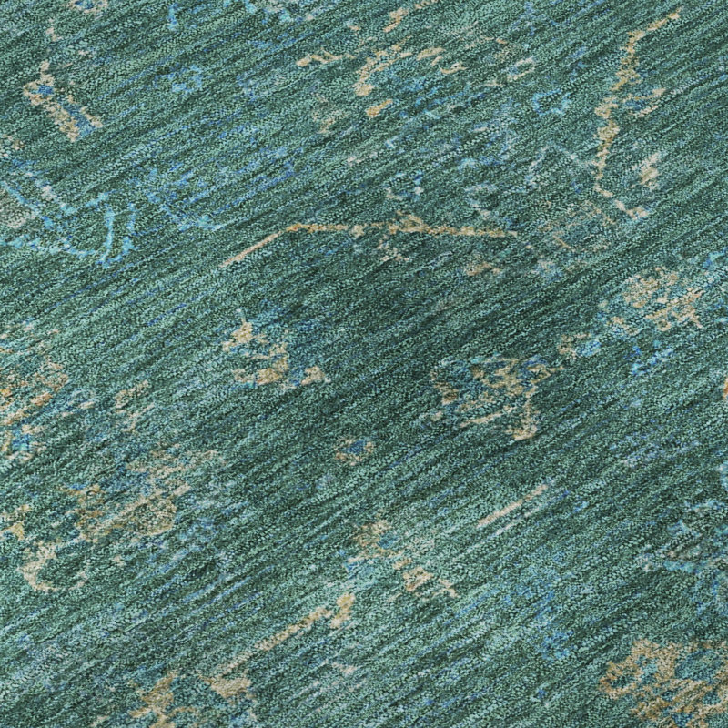 Tapis de qualité supérieure lavable à la machine Mayfield Global, Sarcelle, 3 pi x 5 pi
