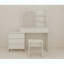 Coiffeuse avec miroir à DEL, tiroirs de rangement, tabouret assorti et compartiments de rangement à DEL