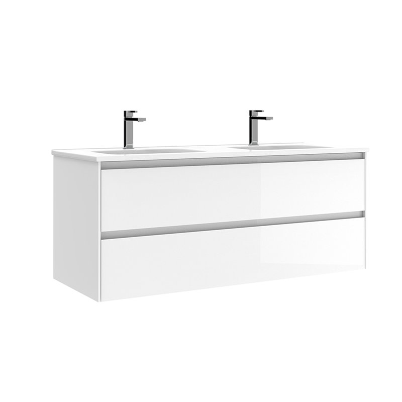 Perla 47.6'' W Double Vanity, Glossy White