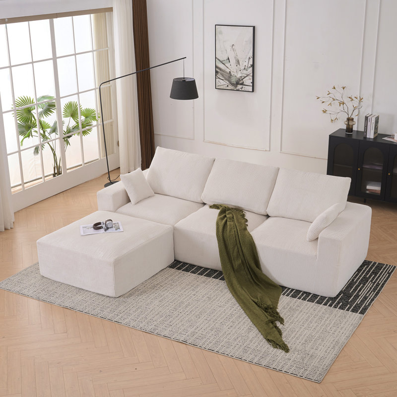 Canapé modulaire Boneless, Beige / Blanc