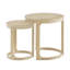 Ensemble de tables basses incurvées en bois 24 pièces 2 pièces, table de bout style Mid-Century rustique, couleur chêne | Idée de cadeau-1031686365