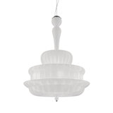 Novecento Suspension G Crystal Striped Glass Glossy Chrome E12 Ul