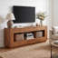 Meuble télé 70,86 po en bois massif pour téléviseur de 75 po ou moins, console multimédia avec tablette de rangement ouverte pour le salon-133419095