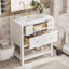 Ensemble de meuble-lavabo autoportant 30 po avec 5 tiroirs, ensemble de meuble-lavabo autoportant 30 po avec cadre en bois massif-120330079