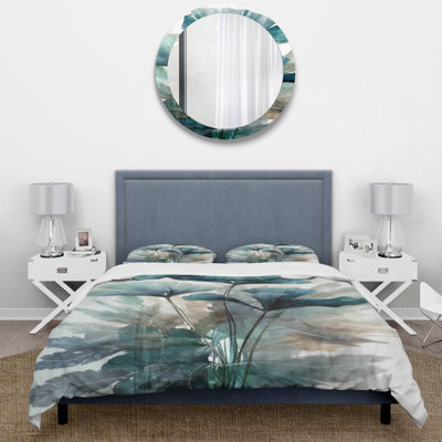 Tropical Palm Leaves Ginkgo II BeddingMicrofiber / Polyester Duvet Cover Set