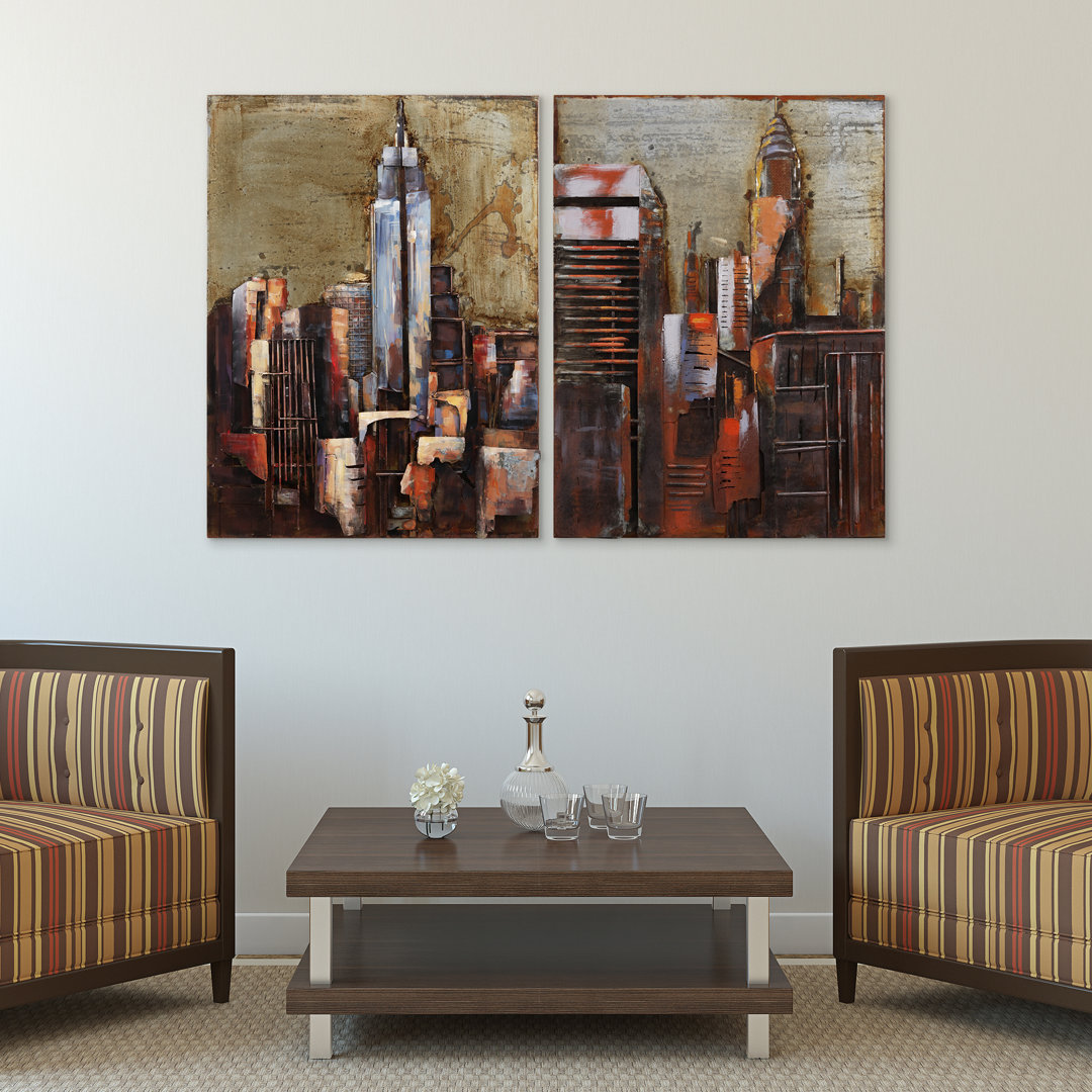 Handmade Industrial Buildings & Architecture Wall Decor on Metal 17 Stories