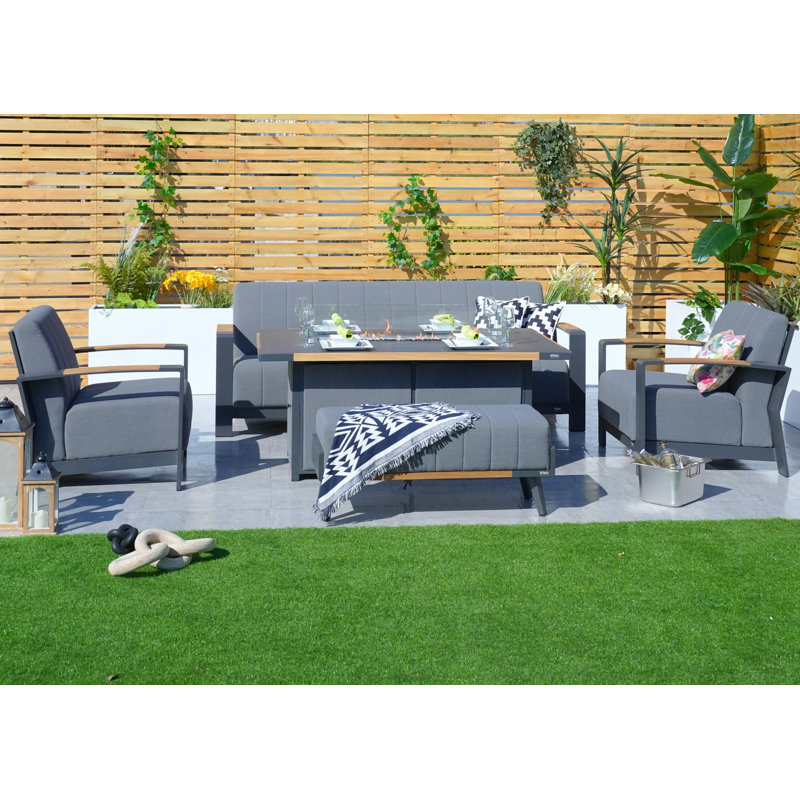 Ledjona 5 - Person Patio Conversation Set with Cushions