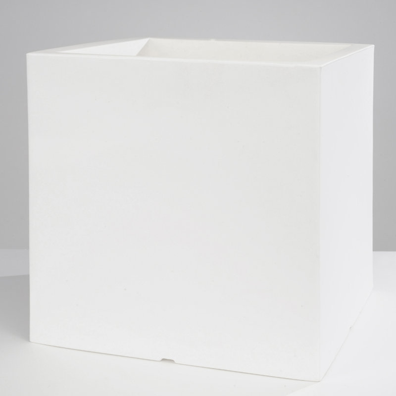 ATLANTIS Square Pot Single Wall, 50cm H x 50cm W x 50cm D, White