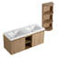 Meuble-lavabo mural 48 po avec double lavabo et support de rangement, portes à fermeture en douceur