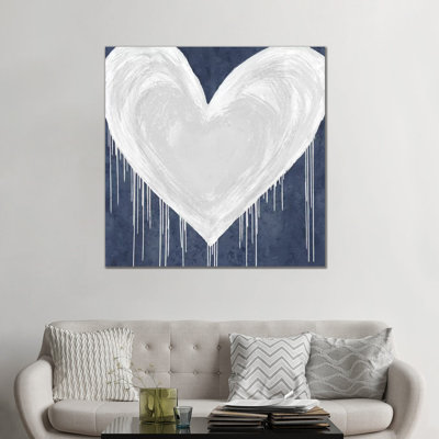 " Big Hearted White On Blue " by Lindsay Rodgers