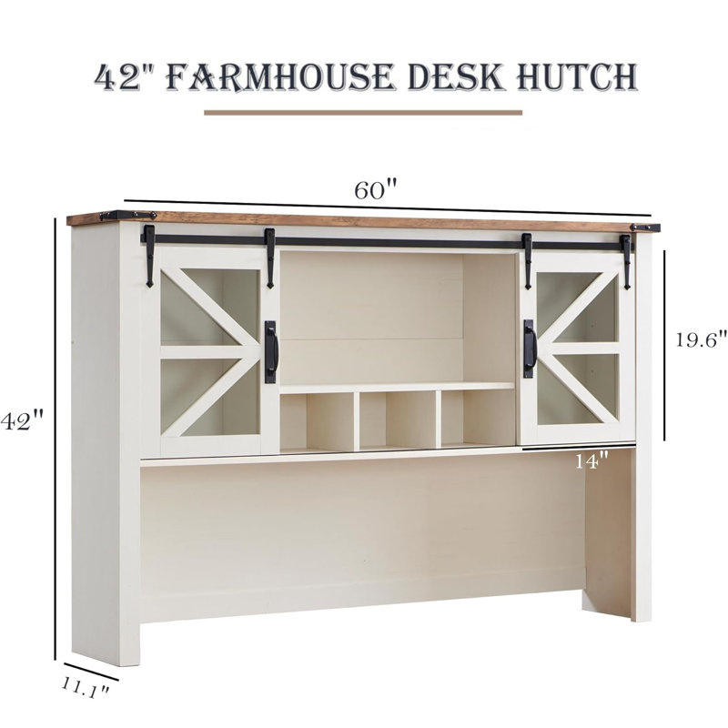 Bureau 42 po Farmhouse, Blanc antique