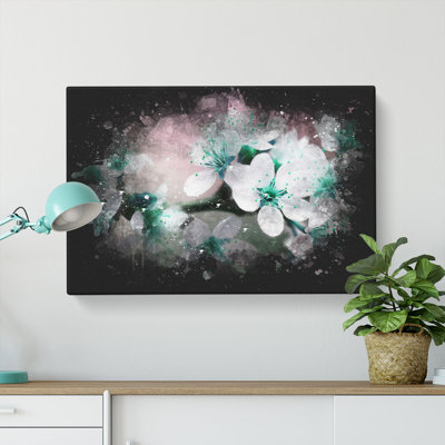 White Cherry Blossom Tree in Bloom - Wrapped Canvas